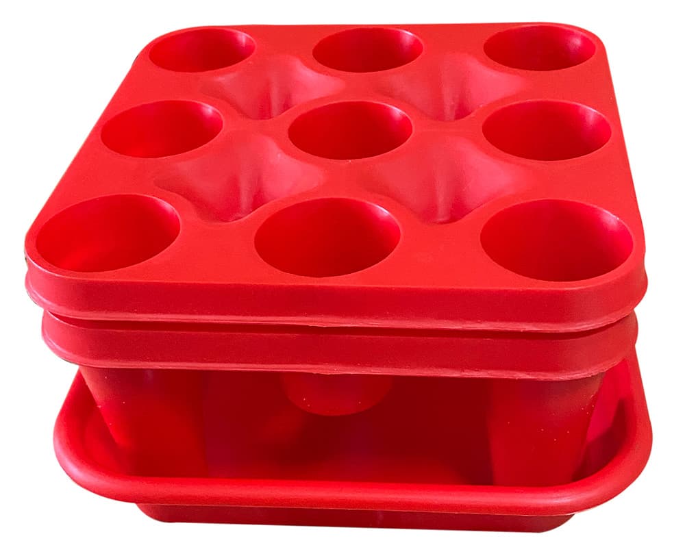 Пластикова штабельна сушарка на 18 пляшок, червона — фото 2